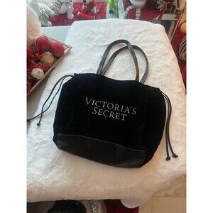 Victoria’s Secret Limited Edition Black Velvet Luxe Tote Bag Bling Embellishment